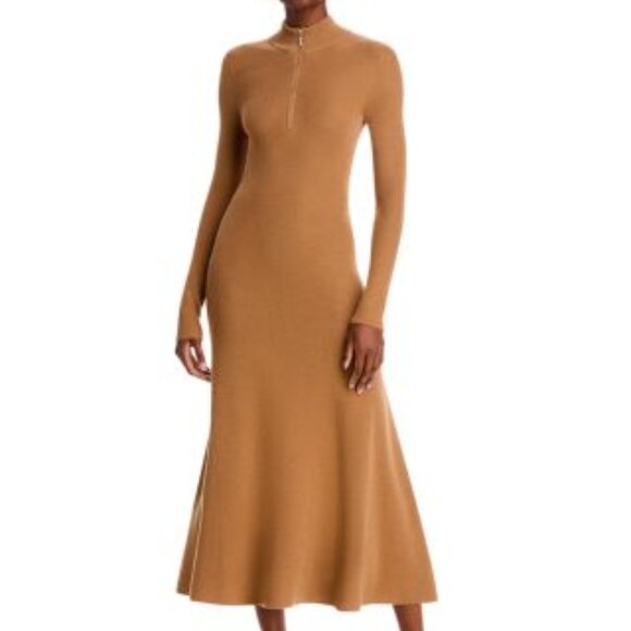 ROSETTA GETTY - CAME RIBBED ZIP UP TURTLENECK - Picture 1 of 1